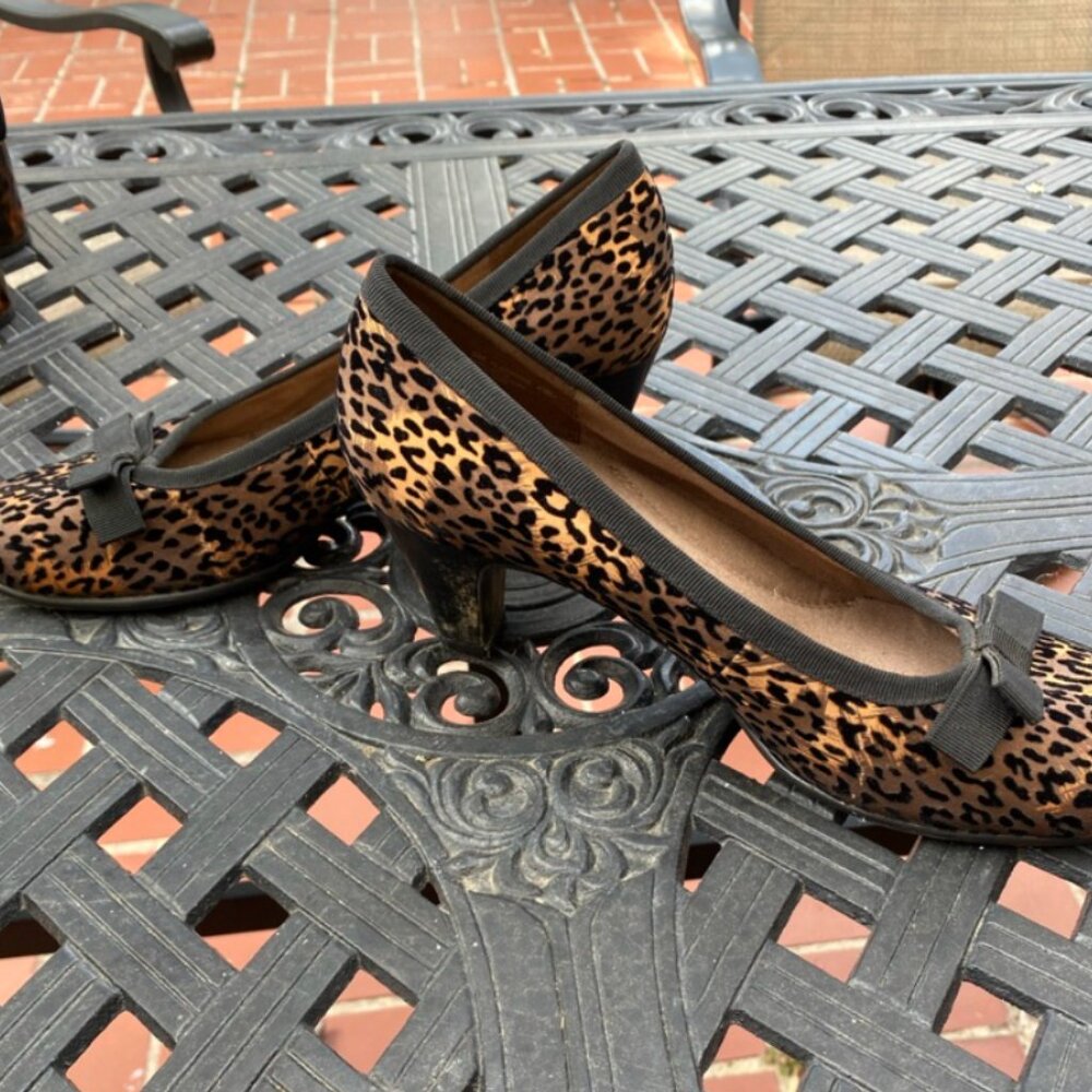 Leapoard Print Bow Heels